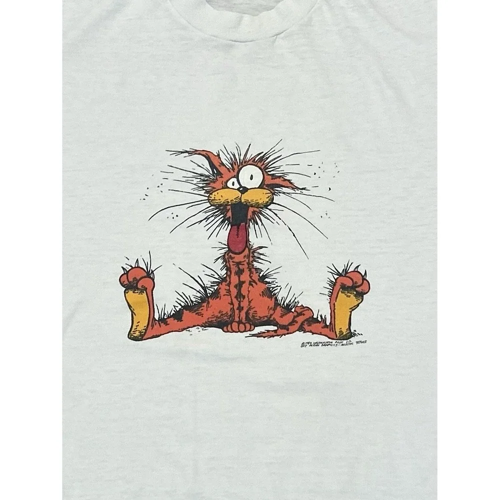 Vintage Bill The Cat T Shirt Mens Large 1984 Comic Art Single Stitch Paper Thin